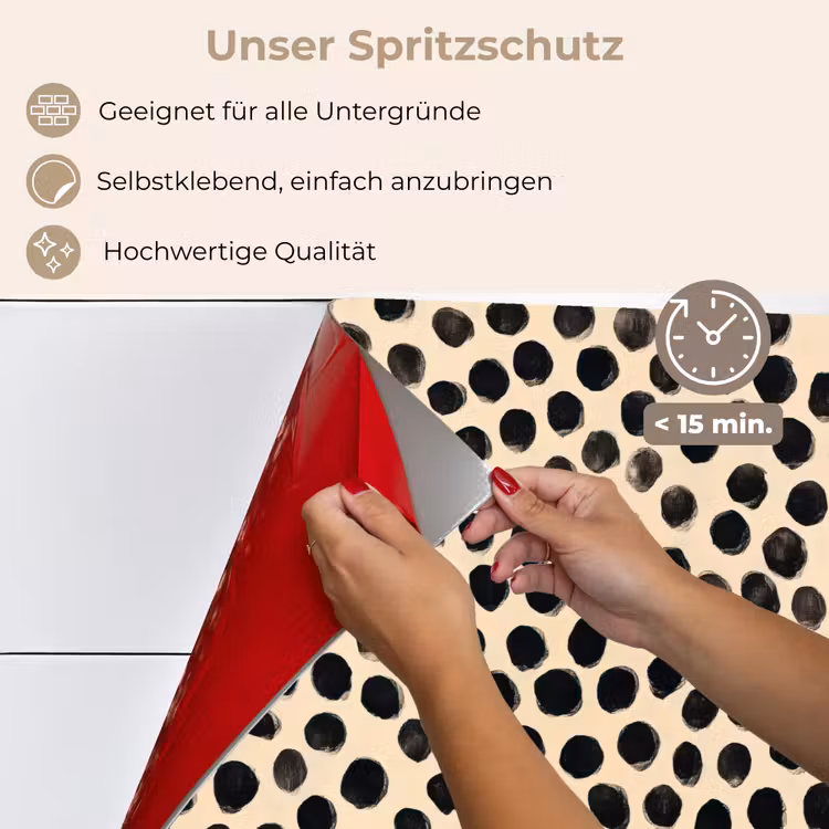 Stippen - Patroon - Zwart keuken achterwand spatscherm klein 900 -spatscherm_DE