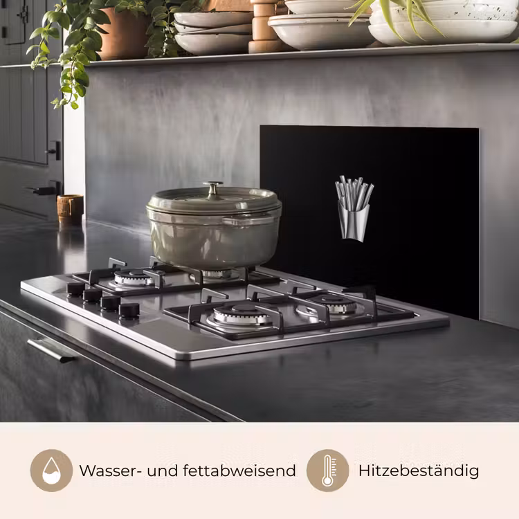Frietjes - Futuristisch - Zilver keuken achterwand spatscherm klein -usp_DE