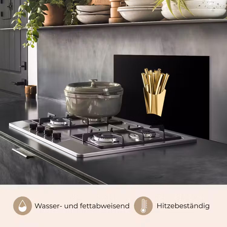 Friet - Goud - Chrome - Eten keuken achterwand spatscherm klein -usp_DE