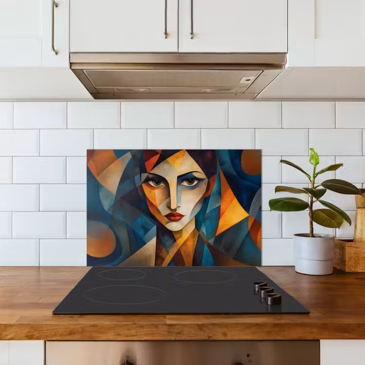 Portret - Abstract - Vormen keuken achterwand spatscherm klein -sfeer2