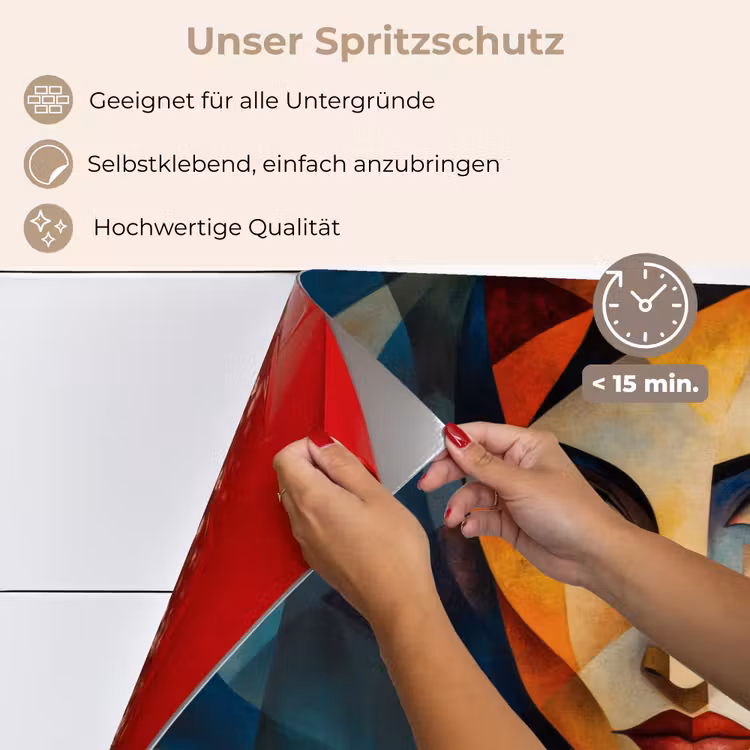 Portret - Abstract - Vormen keuken achterwand spatscherm klein -spatscherm_DE