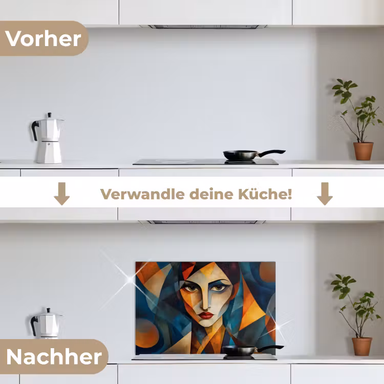 Portret - Abstract - Vormen keuken achterwand spatscherm klein -voor_na_DE