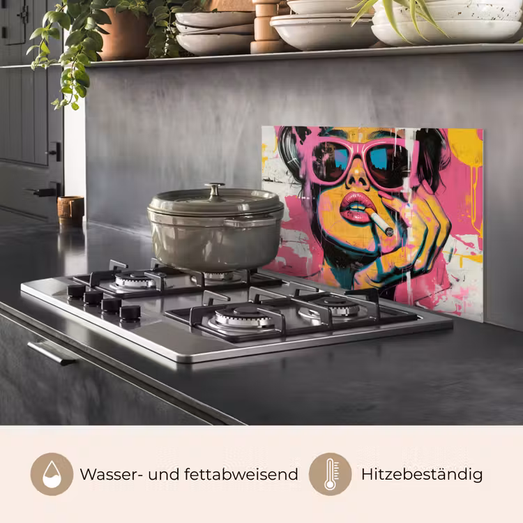 Portret - Vrouw - Abstract - Zonnebril keuken achterwand spatscherm klein -usp_DE