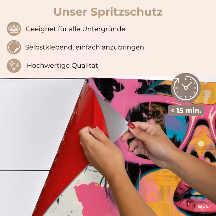 Portret - Vrouw - Abstract - Zonnebril keuken achterwand spatscherm klein -spatscherm_DE