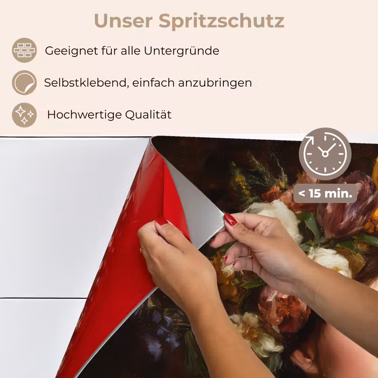 Portret - Vrouw - Bloemen keuken achterwand spatscherm klein -spatscherm_DE