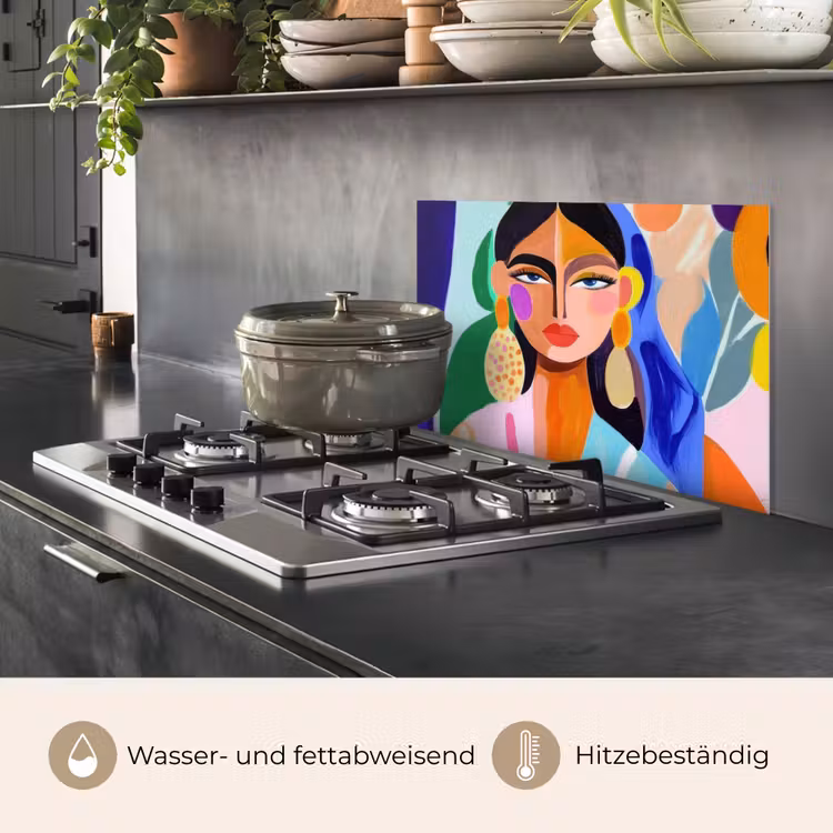 Portret - Vrouw - Modern keuken achterwand spatscherm klein -usp_DE
