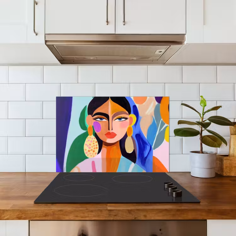 Portret - Vrouw - Modern keuken achterwand spatscherm klein -sfeer2