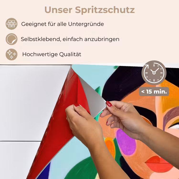 Portret - Vrouw - Modern keuken achterwand spatscherm klein -spatscherm_DE