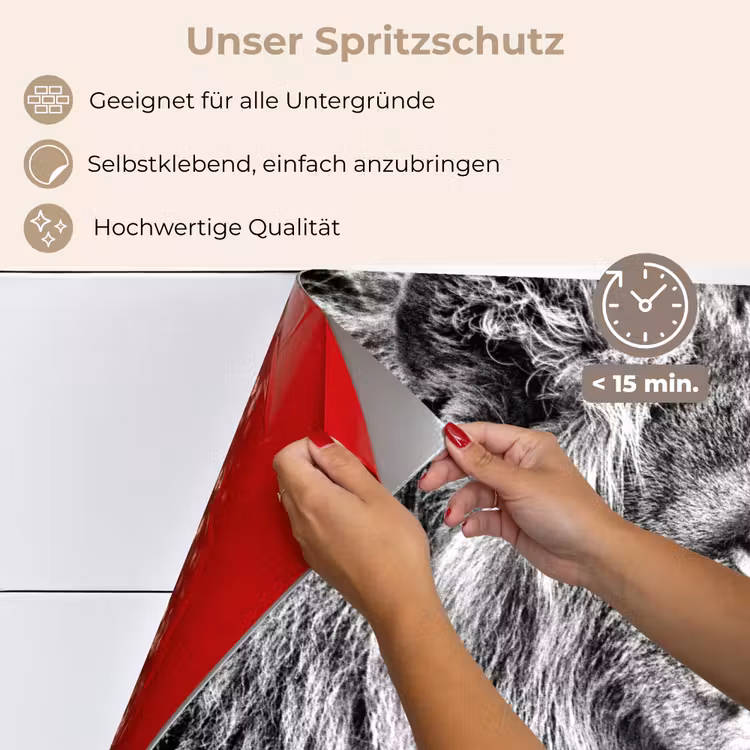 Portret - Leeuw - Zwart wit keuken achterwand spatscherm klein -spatscherm_DE