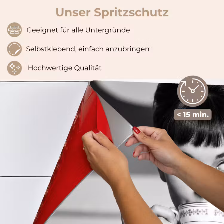 Portret - Thee - Vrouw keuken achterwand spatscherm klein -spatscherm_DE