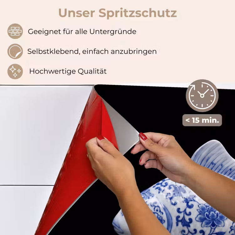 Porselein - Goudvis - Delfts - Blauw keuken achterwand spatscherm klein -spatscherm_DE