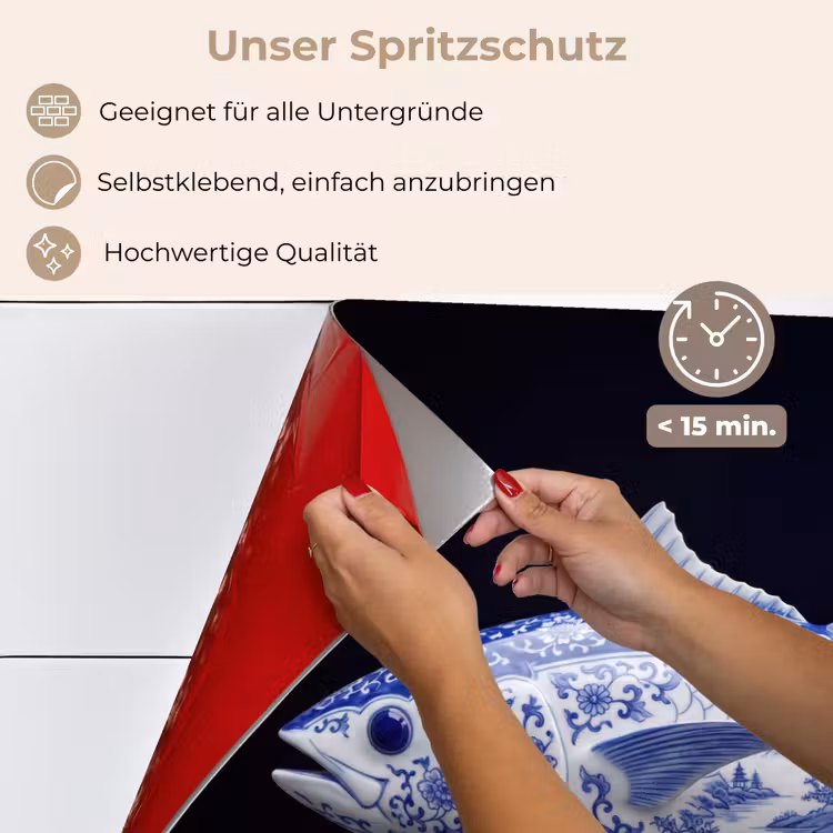 Porselein - Tonijn - Delfts - Blauw keuken achterwand spatscherm klein -spatscherm_DE