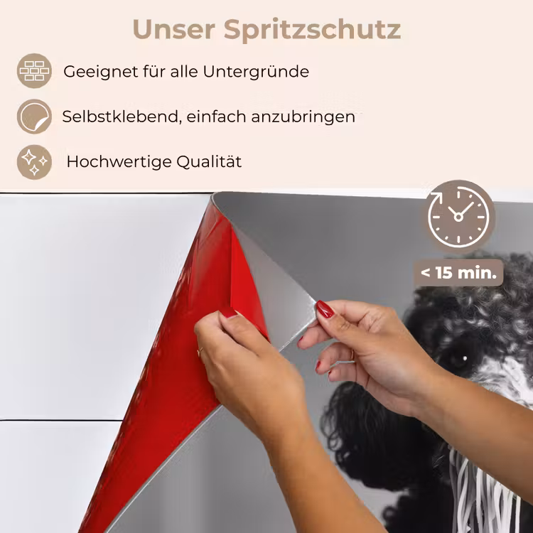 Poedel - Hond - Zwart - Wit - Schattig - Pasta keuken achterwand spatscherm klein -spatscherm_DE