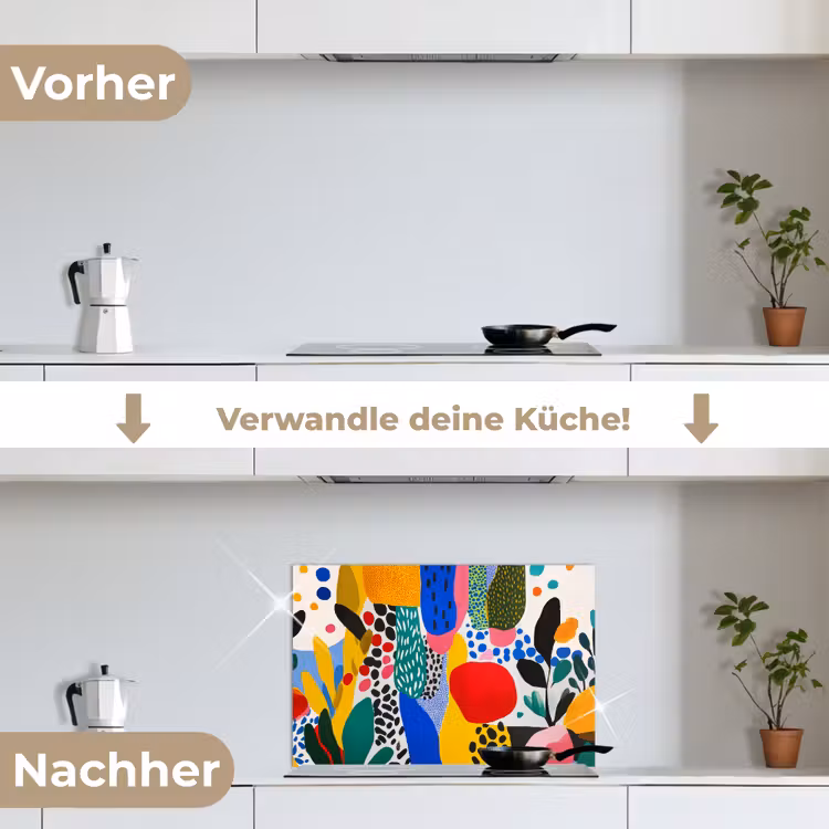 Stippen - Vormen - Modern - Kleuren keuken achterwand spatscherm klein -voor_na_DE
