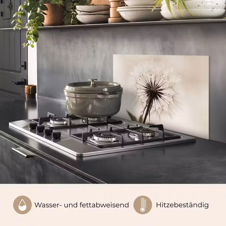 Paardenbloem - Minimalistisch - Wit keuken achterwand spatscherm klein -usp_DE