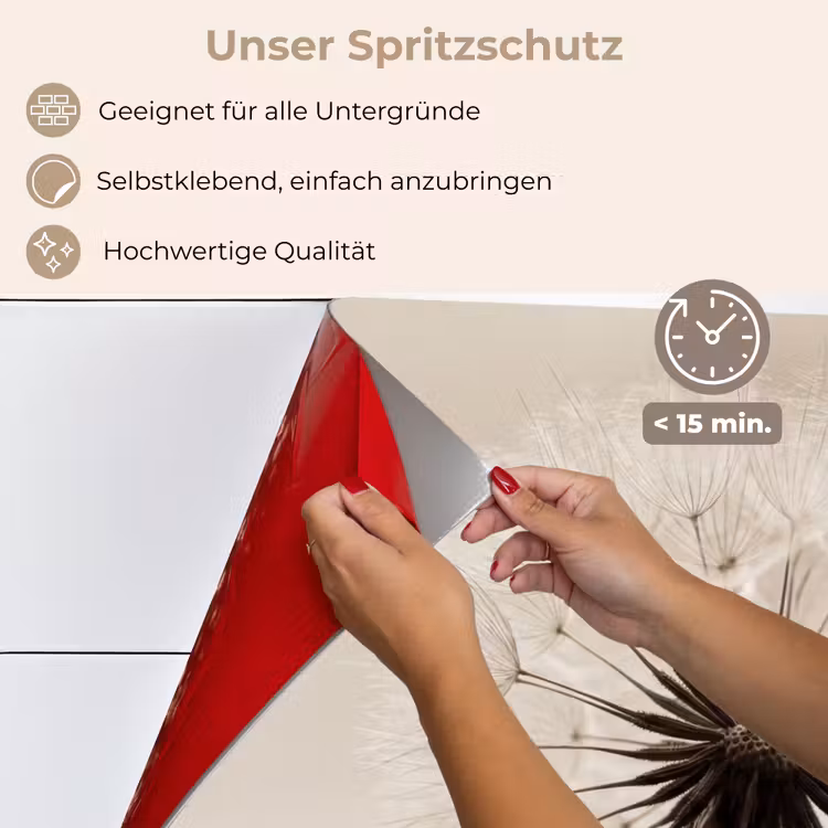 Paardenbloem - Minimalistisch - Wit keuken achterwand spatscherm klein -spatscherm_DE