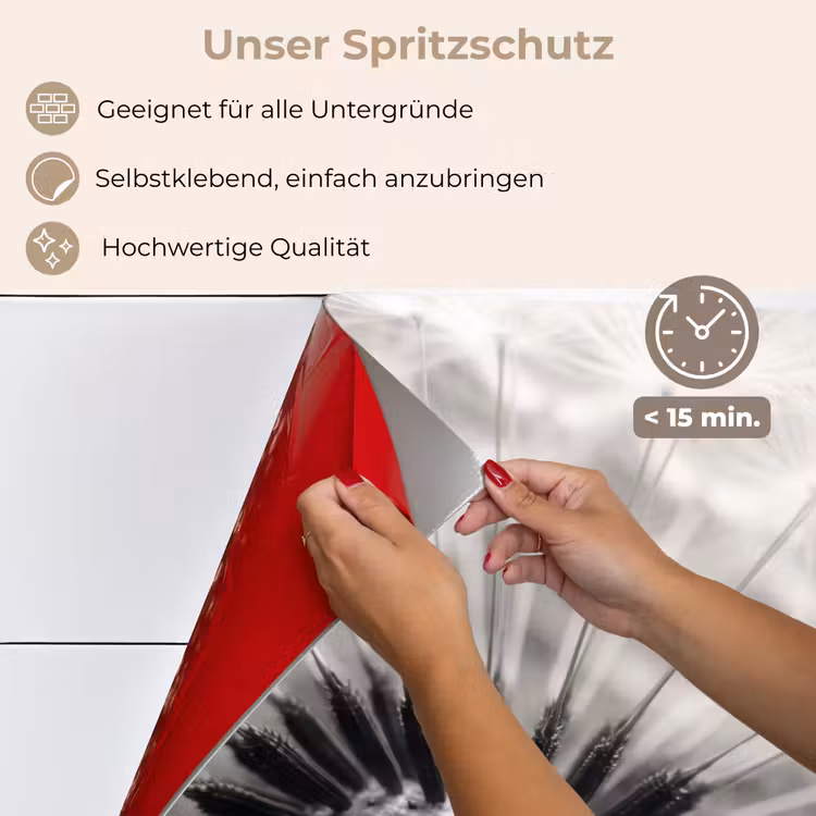 Paardenbloem - Zwart - Wit keuken achterwand spatscherm klein -spatscherm_DE