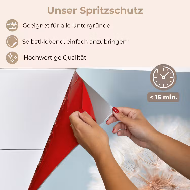 Paardenbloemen - Pluisjes - Wit keuken achterwand spatscherm klein -spatscherm_DE