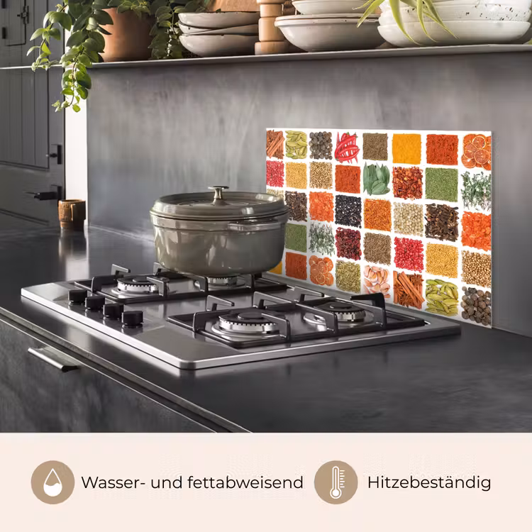 Vierkanten - Specerijen - Kruiden - Grafisch keuken achterwand spatscherm klein -usp_DE