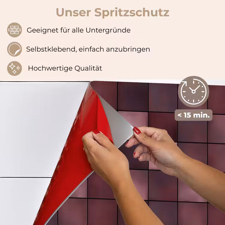 Vierkant - Tegel - Patroon - Paars keuken achterwand spatscherm klein 900 -spatscherm_DE