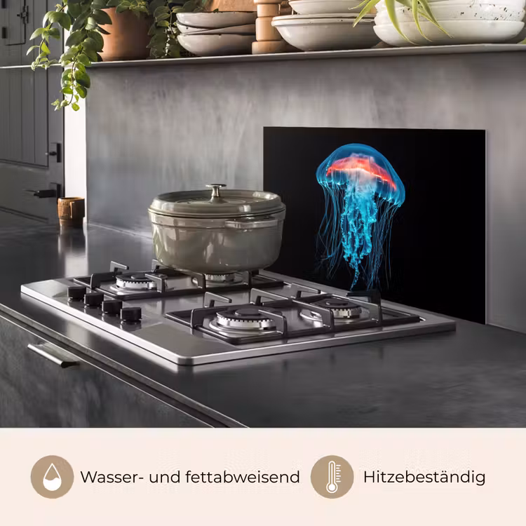 Kwal - Tentakels - Blauw - Licht keuken achterwand spatscherm klein -usp_DE