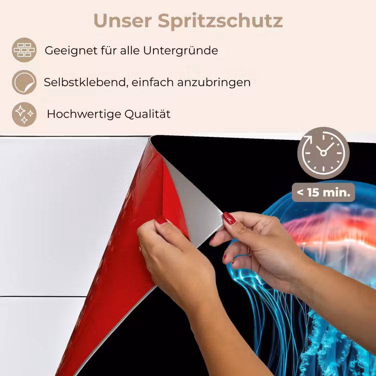Kwal - Tentakels - Blauw - Licht keuken achterwand spatscherm klein -spatscherm_DE