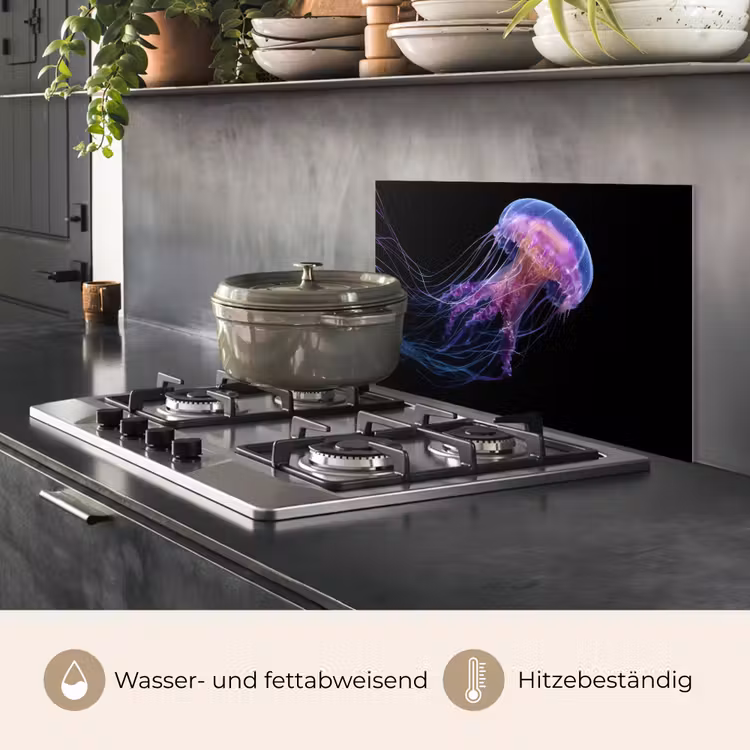 Kwal - Doorzichtig - Roze - Tentakels keuken achterwand spatscherm klein -usp_DE