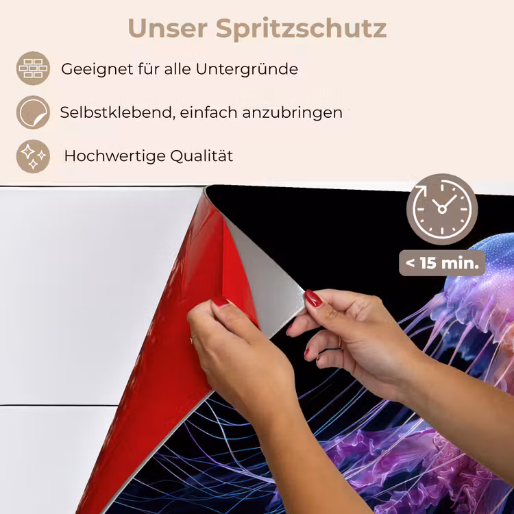 Kwal - Doorzichtig - Roze - Tentakels keuken achterwand spatscherm klein -spatscherm_DE