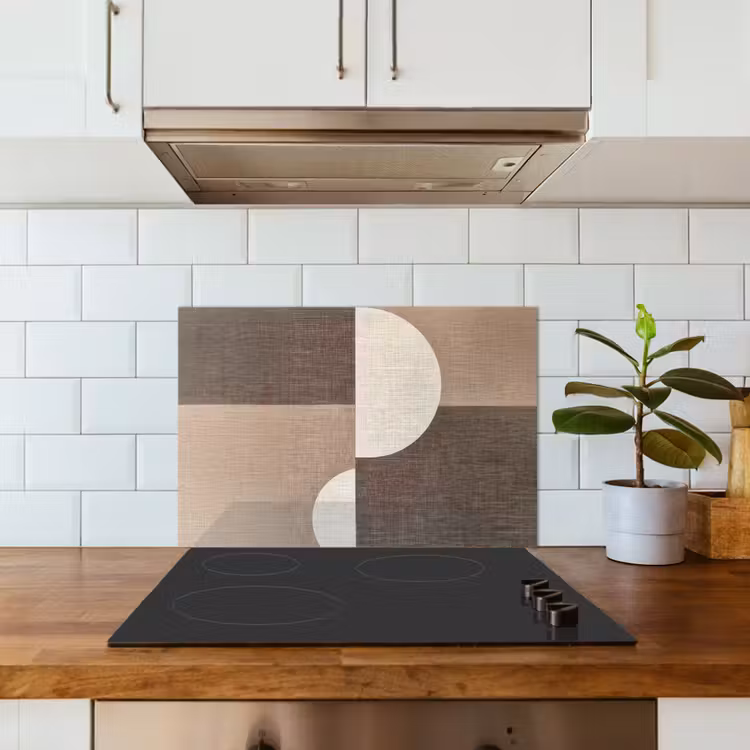 Raster - Halve cirkels - Contrast keuken achterwand spatscherm klein -sfeer2