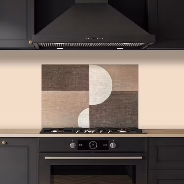 Raster - Halve cirkels - Contrast keuken achterwand spatscherm klein -sfeer1