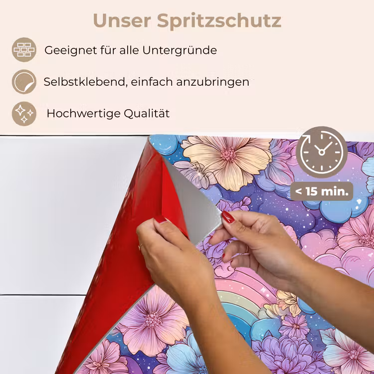 Regenbogen - Bloemen - Kleurrijk - Wolken keuken achterwand spatscherm klein -spatscherm_DE