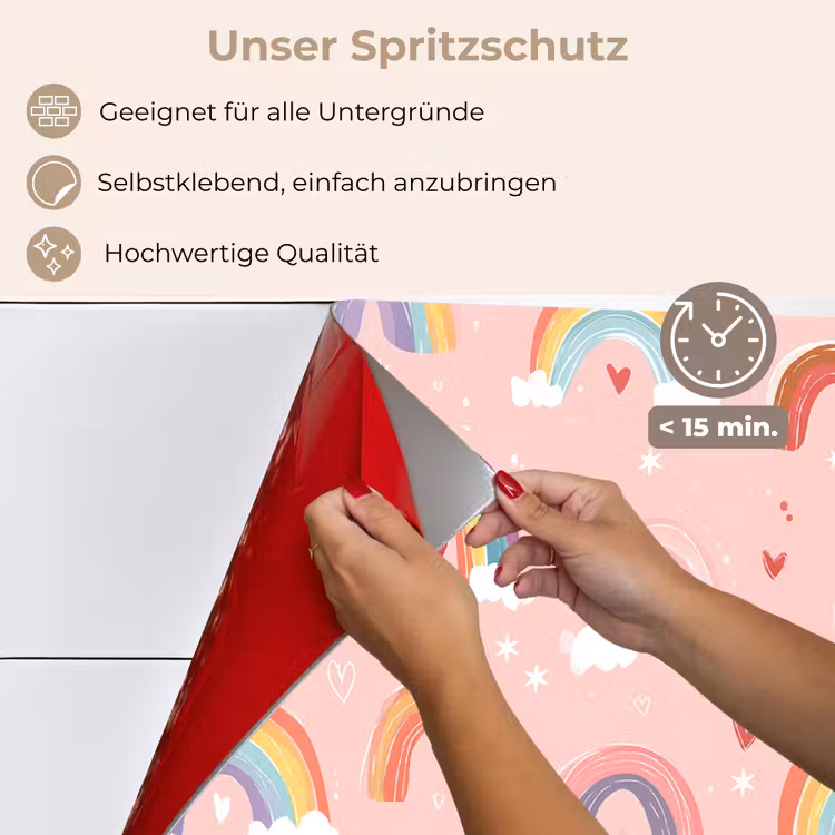 Regenboog - Patroon - Pastel keuken achterwand spatscherm klein -spatscherm_DE