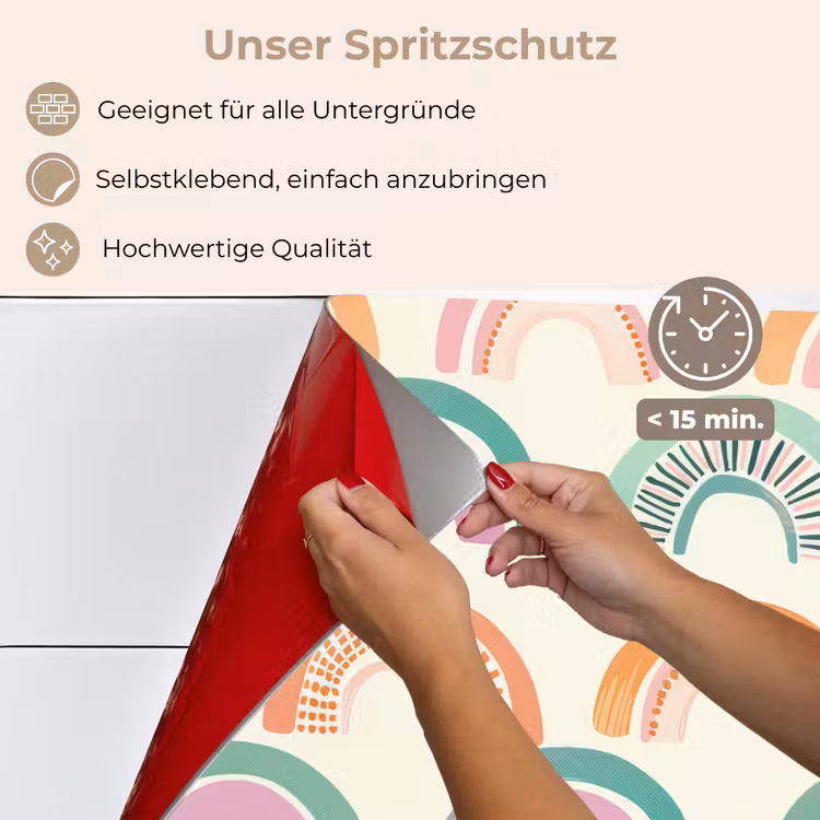 Regenboog - Pastel - Patroon keuken achterwand spatscherm klein -spatscherm_DE