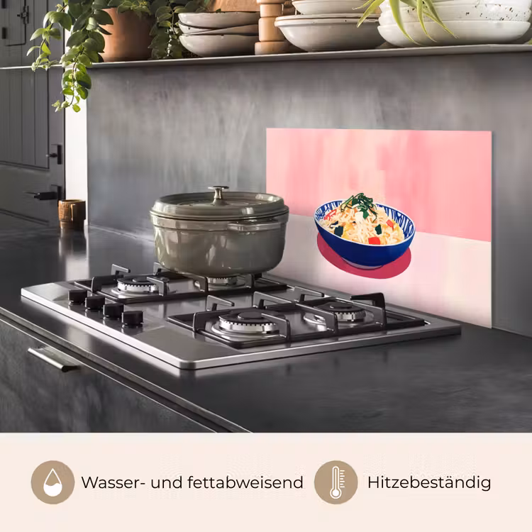 Rijst - Illustratie - Kom - Groente keuken achterwand spatscherm klein -usp_DE