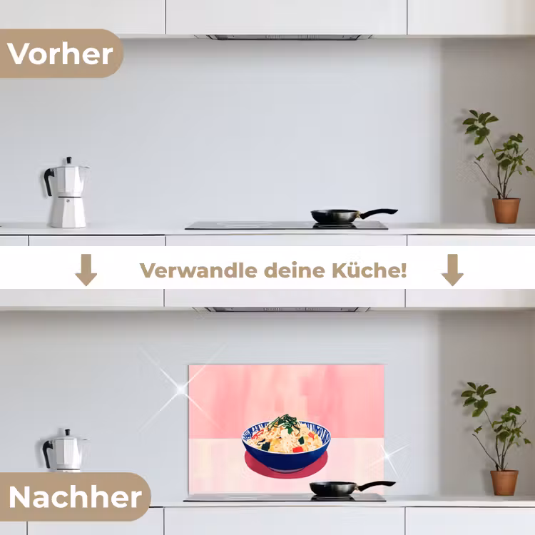 Rijst - Illustratie - Kom - Groente keuken achterwand spatscherm klein -voor_na_DE