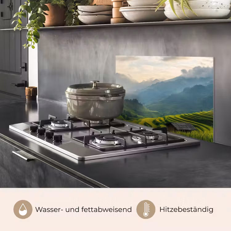 Rijstvelden - Bergen - Groen - Natuur keuken achterwand spatscherm klein -usp_DE