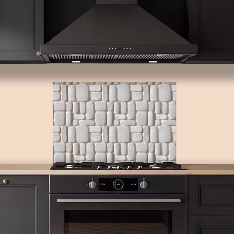 Reliëf - Structuur - Wit keuken achterwand spatscherm klein 900 -sfeer1