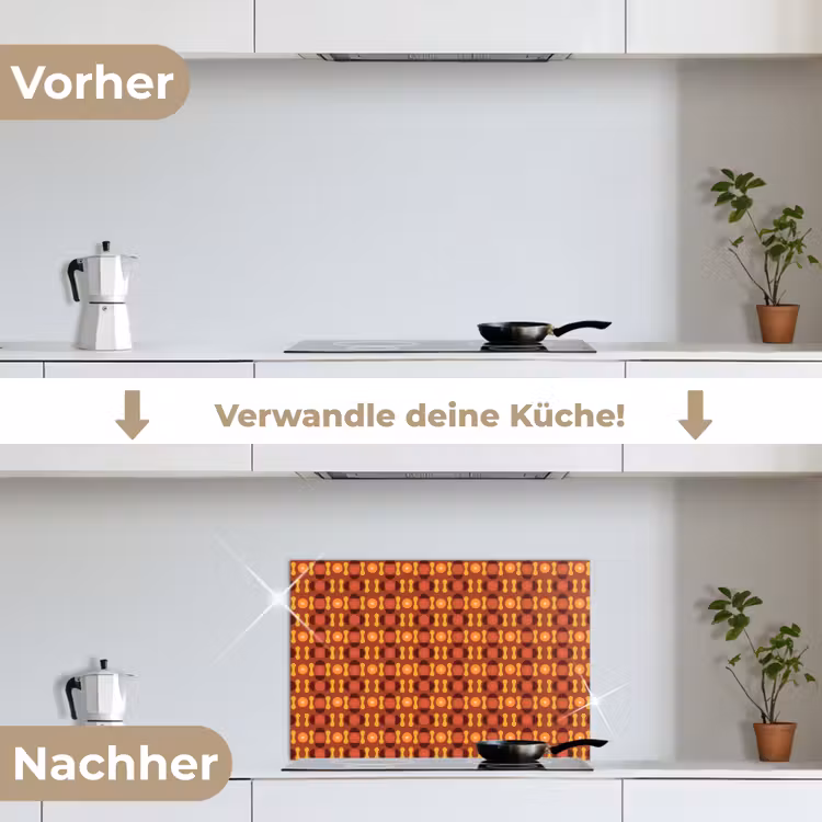 Retro - Disco - Hippie keuken achterwand spatscherm klein 900 -voor_na_DE