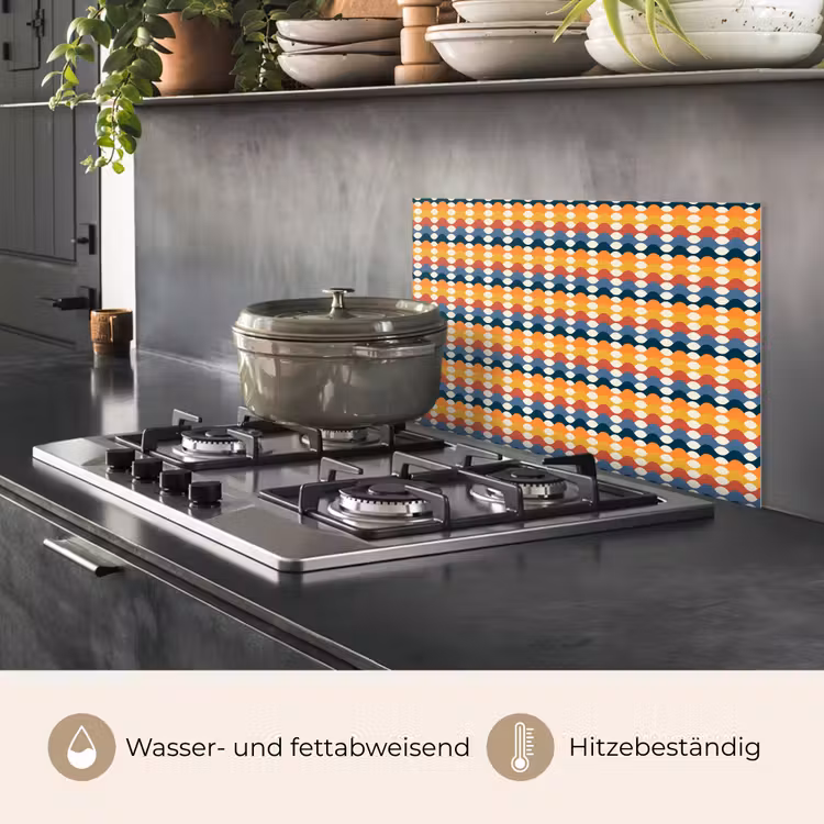 Retro - Disco - Golven keuken achterwand spatscherm klein 900 -usp_DE