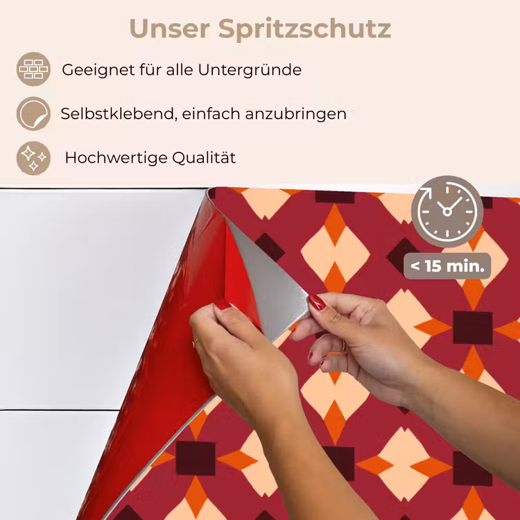 Retro - Patroon - Kleurrijk keuken achterwand spatscherm klein 900 -spatscherm_DE