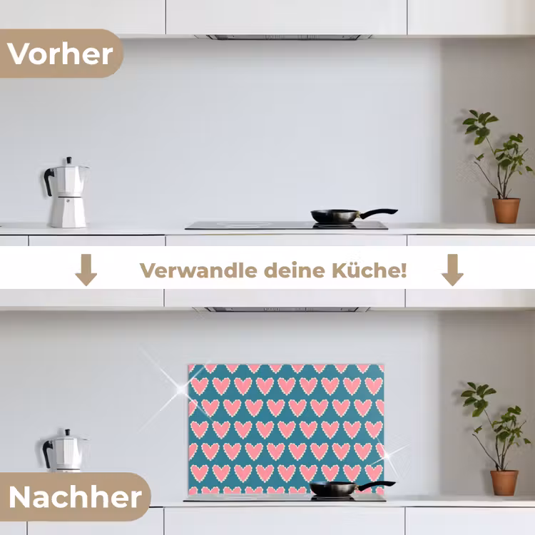 Retro - Hartjes - Patroon keuken achterwand spatscherm klein 900 -voor_na_DE
