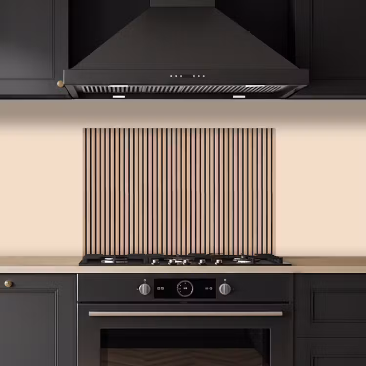 Retro - Hout - Plank - Naturel keuken achterwand spatscherm klein -sfeer1