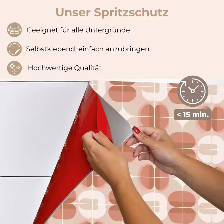 Retro - Klassiek - Roze keuken achterwand spatscherm klein 900 -spatscherm_DE