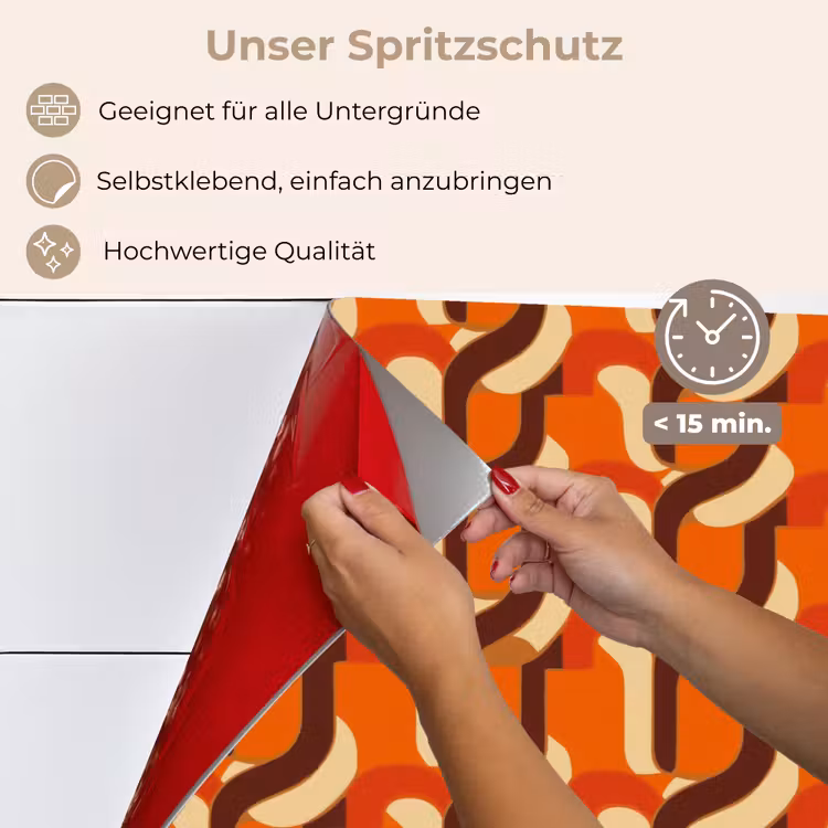Retro - Modern - Kleurrijk keuken achterwand spatscherm klein 900 -spatscherm_DE