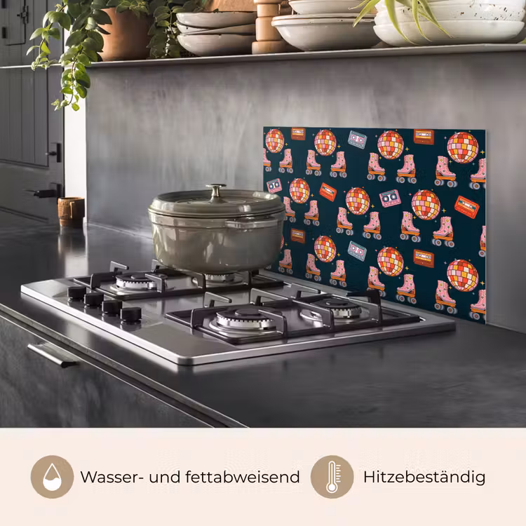 Rolschaatsen - Patroon - Disco keuken achterwand spatscherm klein 900 -usp_DE
