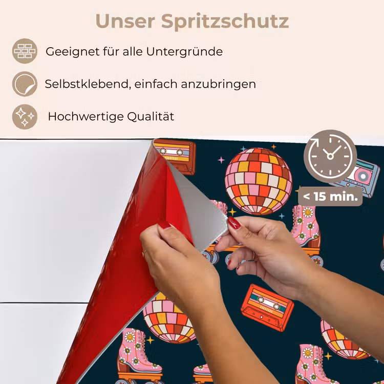 Rolschaatsen - Patroon - Disco keuken achterwand spatscherm klein 900 -spatscherm_DE