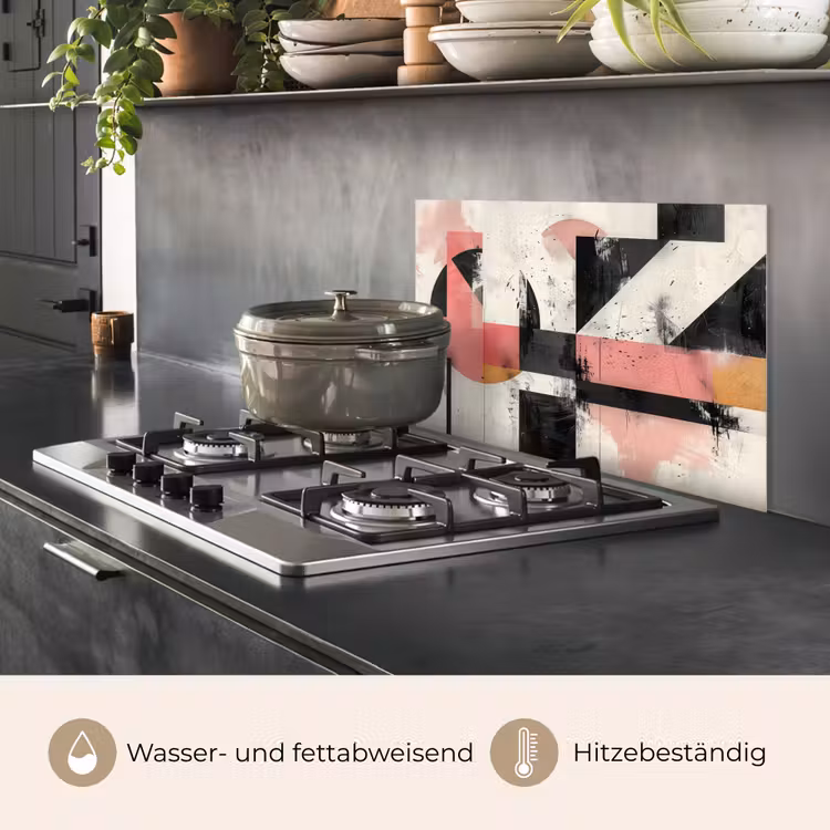 Roze - Abstract - Aesthetic - Modern - Vormen keuken achterwand spatscherm klein -usp_DE