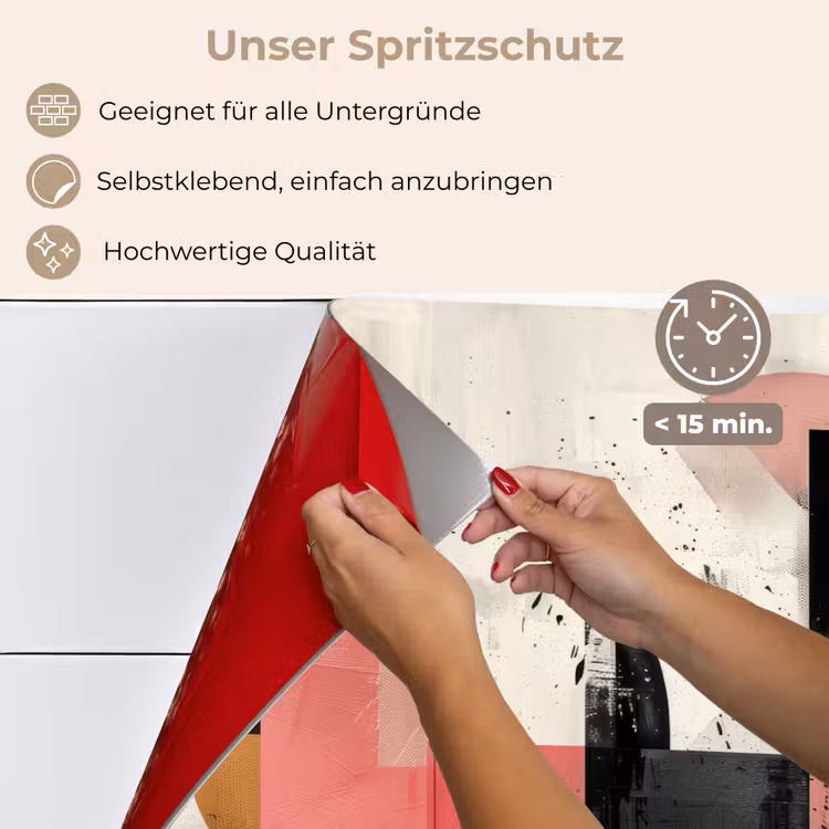 Roze - Abstract - Aesthetic - Modern - Vormen keuken achterwand spatscherm klein -spatscherm_DE