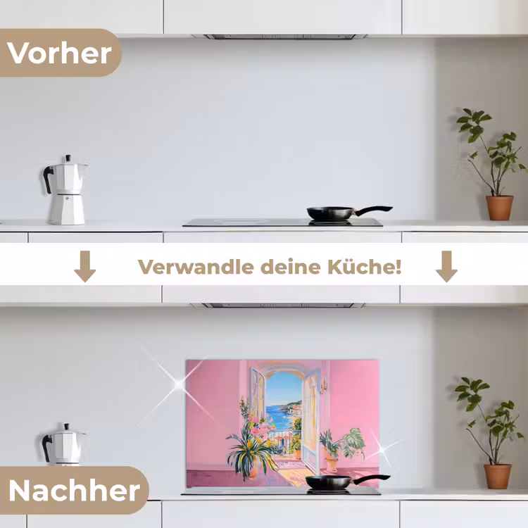 Roze - Buiten - Verf keuken achterwand spatscherm klein -voor_na_DE