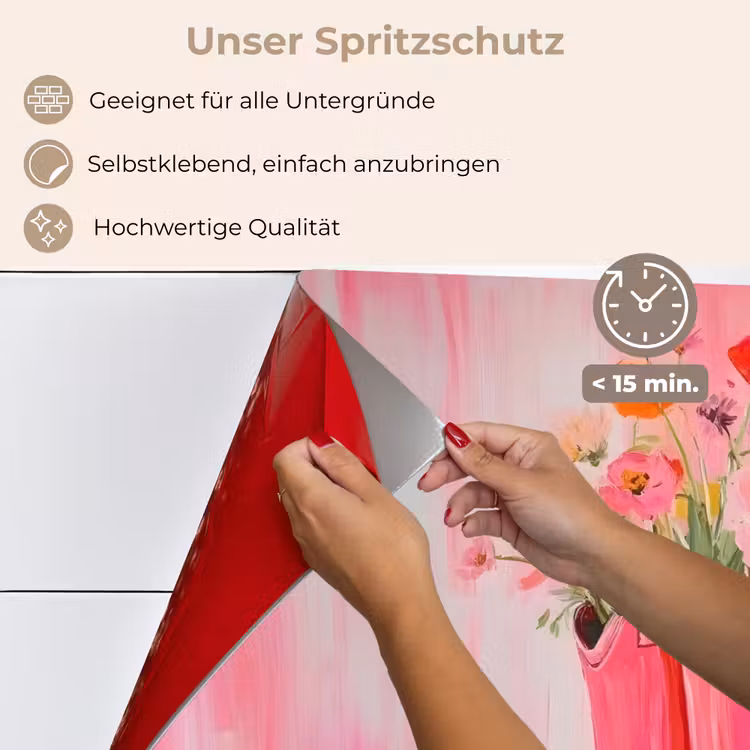 Roze - Bloemen - Cowboy keuken achterwand spatscherm klein -spatscherm_DE